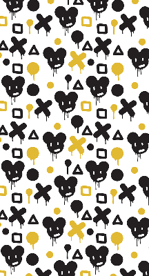 Store enrouleur Motifs noirs et jaunes