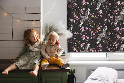 Store intérieur Hérons et fleurs