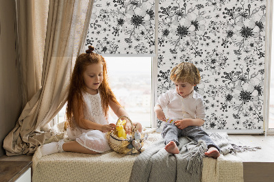 Store enrouleur Fleur dessinée