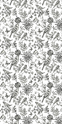 Store intérieur Oiseaux et plantes dessinés