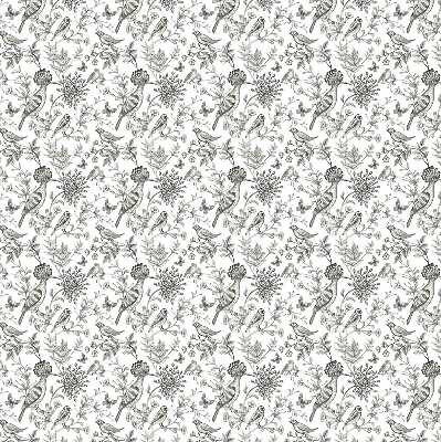 Store intérieur Oiseaux et plantes dessinés