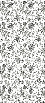 Store intérieur Oiseaux et plantes dessinés