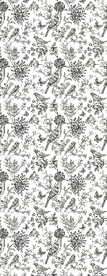 Store intérieur Oiseaux et plantes dessinés