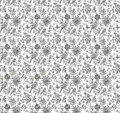 Store intérieur Oiseaux et plantes dessinés