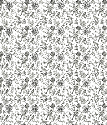 Store intérieur Oiseaux et plantes dessinés