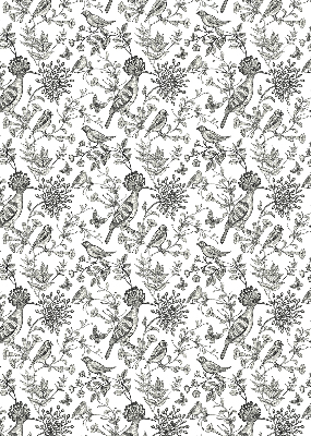 Store intérieur Oiseaux et plantes dessinés