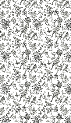 Store intérieur Oiseaux et plantes dessinés