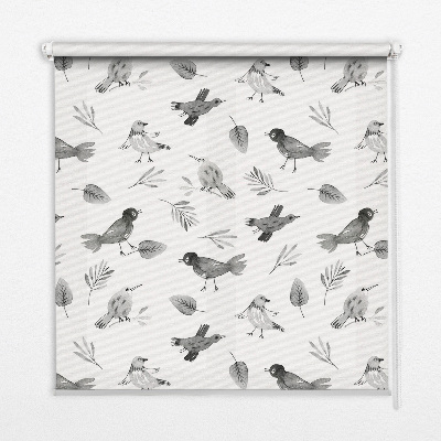 Store intérieur Oiseaux et feuilles dessinés