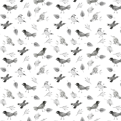 Store intérieur Oiseaux et feuilles dessinés