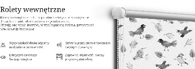 Store intérieur Oiseaux et feuilles dessinés