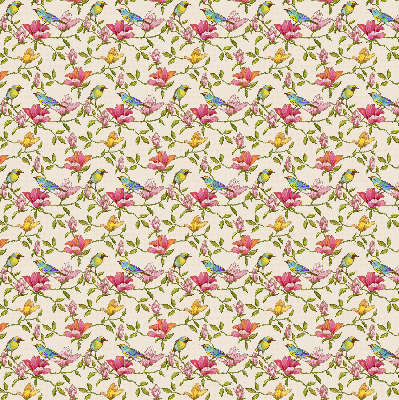 Store enrouleur Oiseaux sur les fleurs