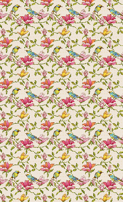 Store enrouleur Oiseaux sur les fleurs