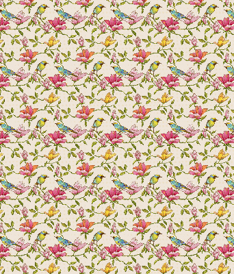 Store enrouleur Oiseaux sur les fleurs