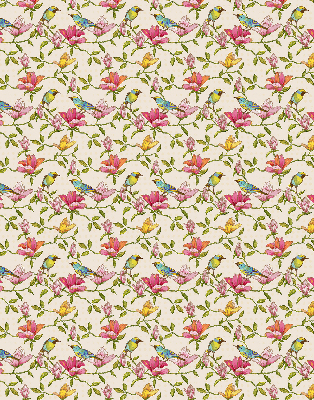 Store enrouleur Oiseaux sur les fleurs