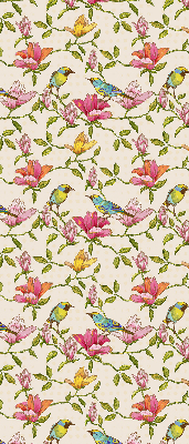 Store enrouleur Oiseaux sur les fleurs