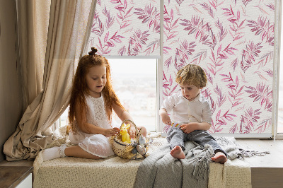 Store enrouleur Feuilles roses