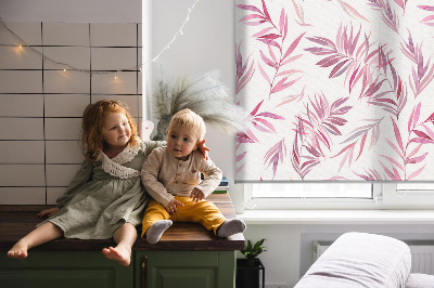 Store enrouleur Feuilles roses