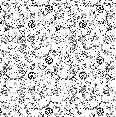 Store enrouleur Fruits dessinés