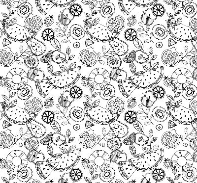 Store enrouleur Fruits dessinés