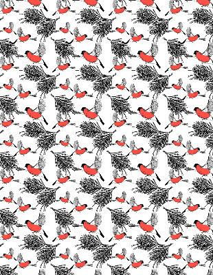 Store enrouleur Oiseaux bouvreuils