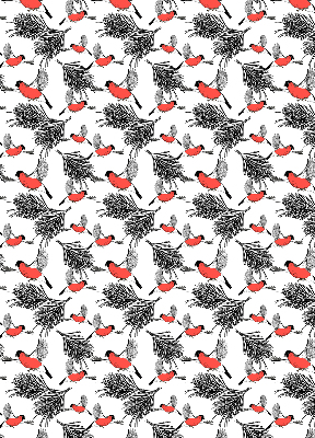 Store enrouleur Oiseaux bouvreuils