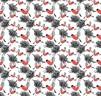 Store enrouleur Oiseaux bouvreuils