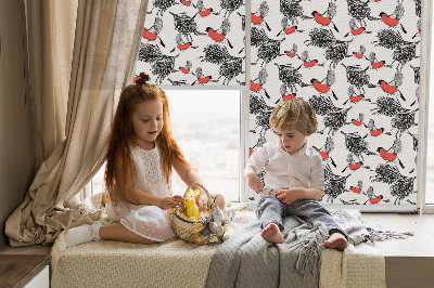 Store enrouleur Oiseaux bouvreuils