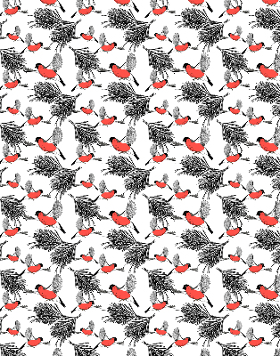 Store enrouleur Oiseaux bouvreuils