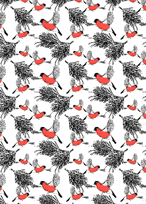 Store enrouleur Oiseaux bouvreuils