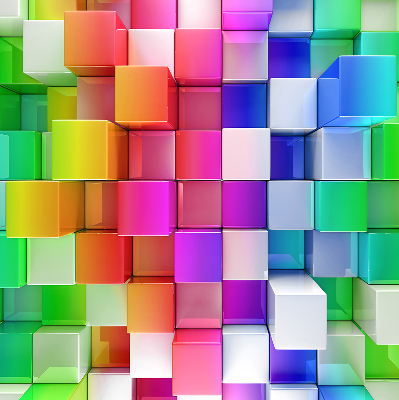 Store intérieur Cubes 3d colorés