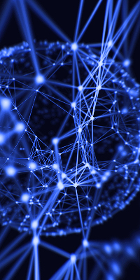 Store enrouleur Points bleus reliés par des lignes