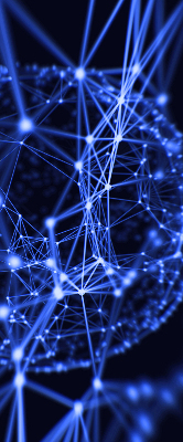 Store enrouleur Points bleus reliés par des lignes