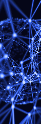 Store enrouleur Points bleus reliés par des lignes