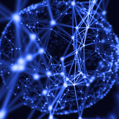 Store enrouleur Points bleus reliés par des lignes