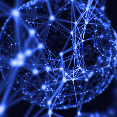 Store enrouleur Points bleus reliés par des lignes