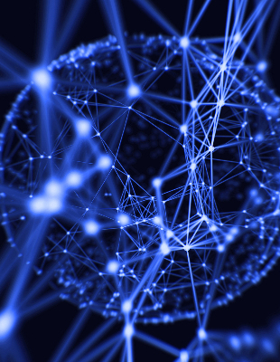 Store enrouleur Points bleus reliés par des lignes