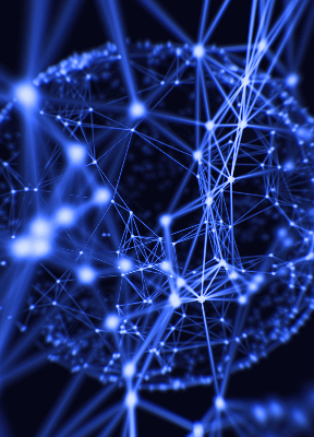 Store enrouleur Points bleus reliés par des lignes