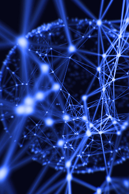 Store enrouleur Points bleus reliés par des lignes