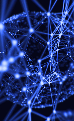 Store enrouleur Points bleus reliés par des lignes