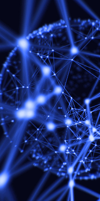 Store enrouleur Points bleus reliés par des lignes