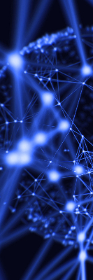 Store enrouleur Points bleus reliés par des lignes