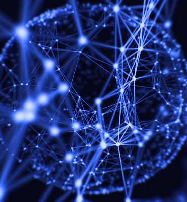 Store enrouleur Points bleus reliés par des lignes