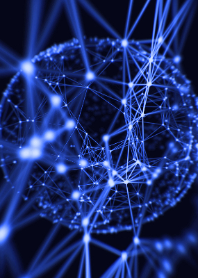 Store enrouleur Points bleus reliés par des lignes