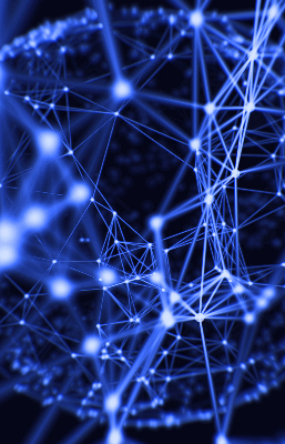 Store enrouleur Points bleus reliés par des lignes