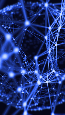 Store enrouleur Points bleus reliés par des lignes