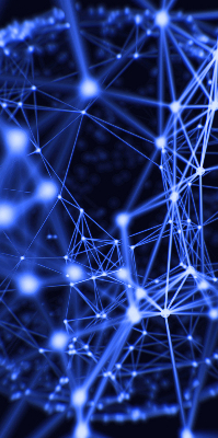 Store enrouleur Points bleus reliés par des lignes