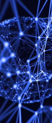 Store enrouleur Points bleus reliés par des lignes