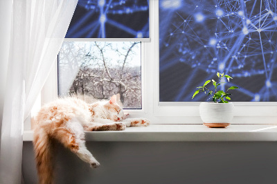 Store enrouleur Points bleus reliés par des lignes