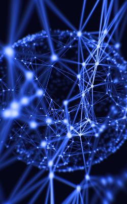 Store enrouleur Points bleus reliés par des lignes