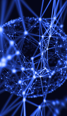 Store enrouleur Points bleus reliés par des lignes